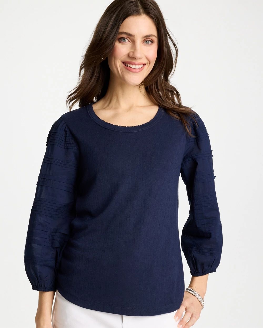 Pintuck Puff Sleeve Tee | Chico's